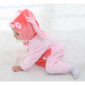 Suave bebé franela mameluco Animal Onesie Trajes de pijamas Traje, ropa de dormir, lindo paño rosa, bebé con capucha toalla